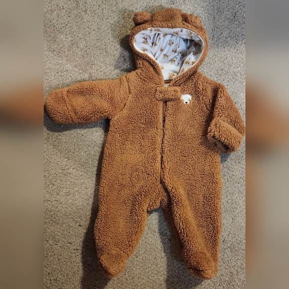Carter's Just One You Baby Boy/Girl Pram/Bunting/Snowsuit: Brown Bear Size 3 Mo - Picture 3 of 8